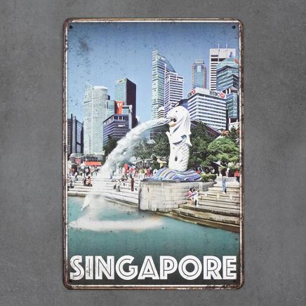 plakat metalowy ozdobny singapore