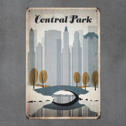 plakat metalowy z nadrukiem central park