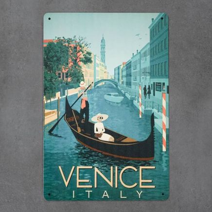 plakat metalowy z nadrukiem venice retro