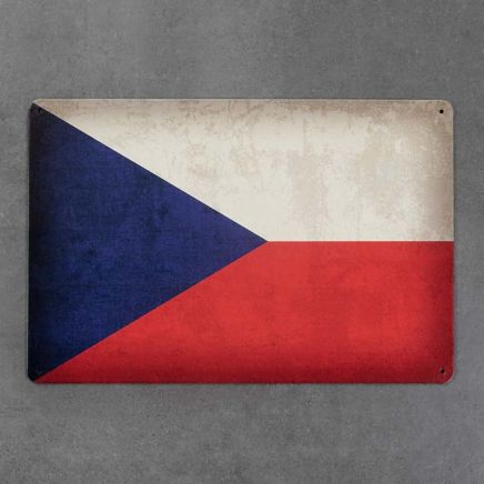 tabliczka metalowa dekoracyjna flaga Czech