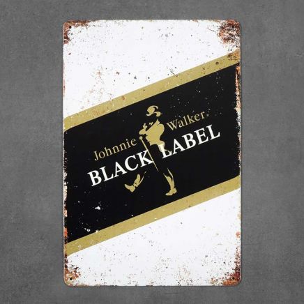 tabliczka metalowa dekoracyjna retro black label