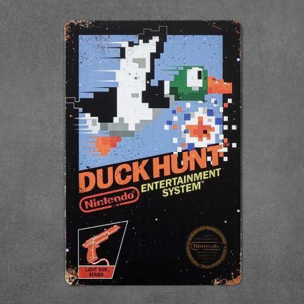 tabliczka metalowa dekoracyjna retro duck hunt