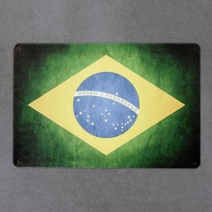 tabliczka metalowa ścienna retro flaga Brazylii