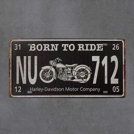 tabliczka metalowa ścienna vintage born to ride