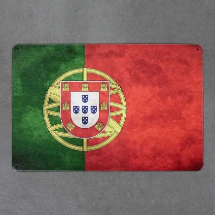 tabliczka metalowa z nadrukiem flagi Portugali