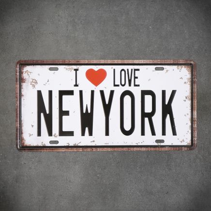 Tabliczka dekoracyjna metalowa I LOVE NEW YORK