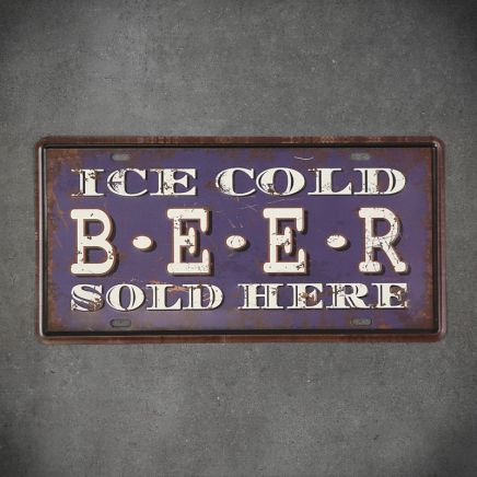 Tabliczka ozodbna metalowa ice cold beer