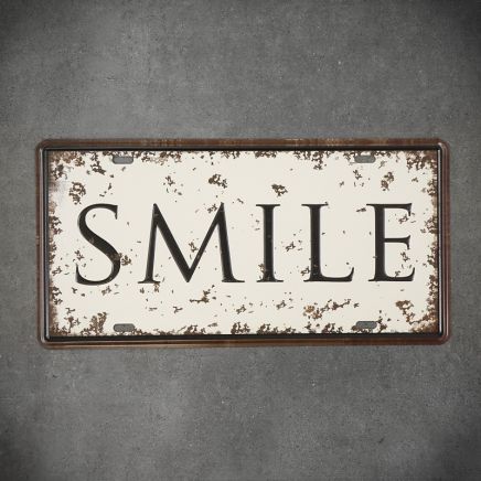 Tabliczka dekoracyjna metalowa SMILE 1
