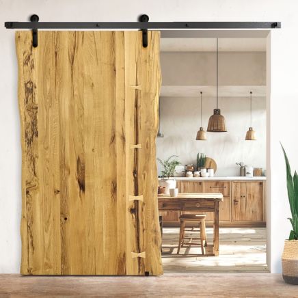 Drzwi przesuwne drewniane dębowe ONE BOARD RUSTIC olej naturalny