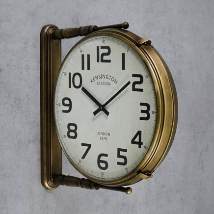 zegar ścienny loftowy do salonu dwustronny dworcowy dwustronny