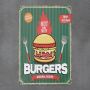 metalowa tabliczka retro burgers