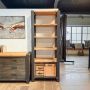 regał z drewna metalu loft