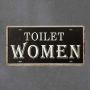 tabliczka metalowa na ścianę vintage toilet women