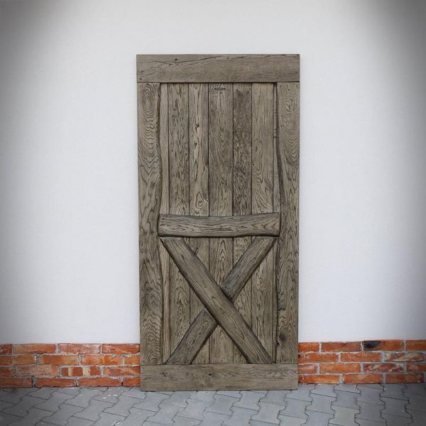 Drzwi przesuwne drewniane dębowe BARN COUNTRY - WYPRZEDAŻ