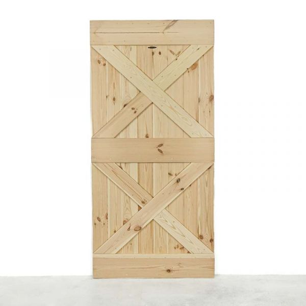 Drzwi przesuwne drewniane sosnowe FOREST 2X Surowe-WYPRZEDAŻ