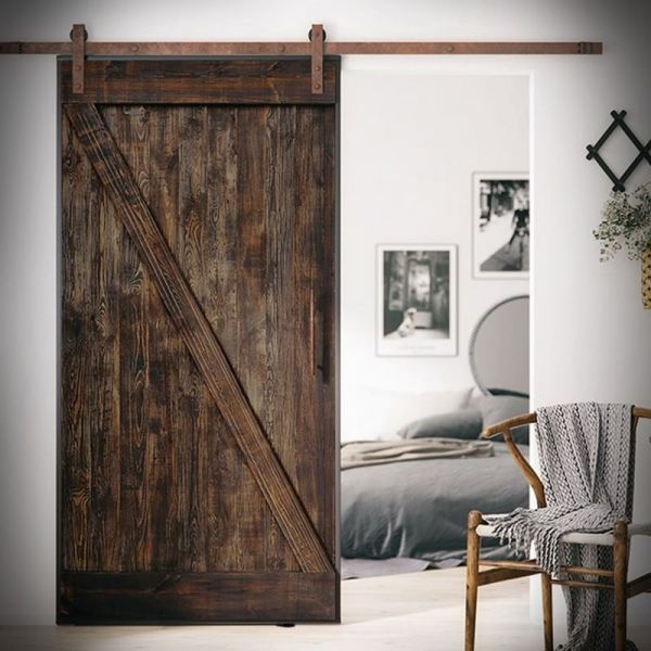 Drzwi przesuwne drewniane w ramie stalowej ZET