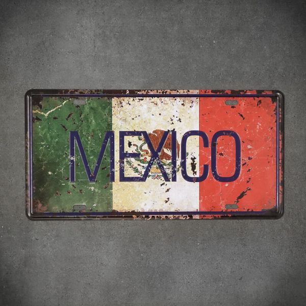 Tabliczka dekoracyjna metalowa FLAGA MEXICO