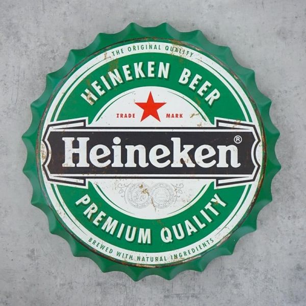 Kapsel dekoracyjny metalowy ścienny HEINEKEN 1