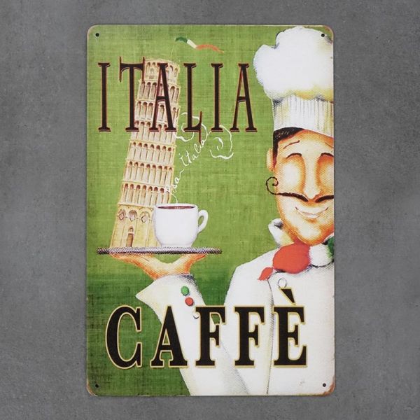 Tabliczka dekoracyjna metalowa ITALIA CAFFE