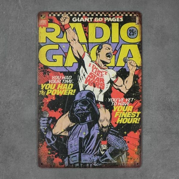 Tabliczka dekoracyjna metalowa RADIO GAGA