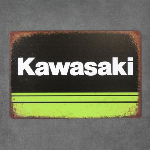 Tabliczka dekoracyjna metalowa KAWASAKI 4