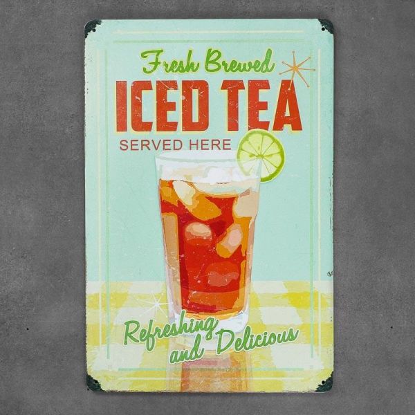 Tabliczka dekoracyjna metalowa ICED TEA