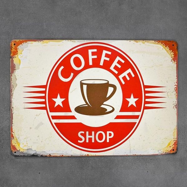 Tabliczka dekoracyjna metalowa COFFEE SHOP