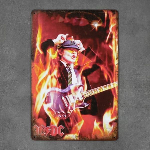 Tabliczka dekoracyjna metalowa AC/DC GUITAR