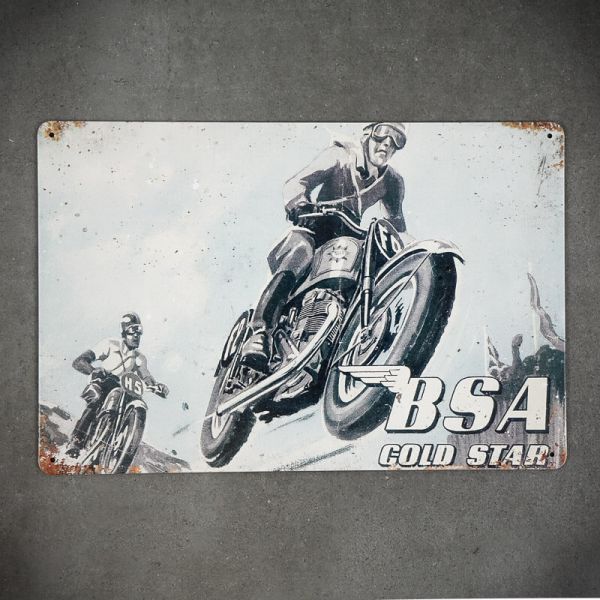 Tabliczka dekoracyjna metalowa BSA GOLD STAR
