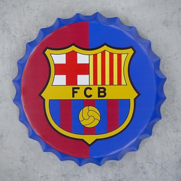Kapsel dekoracyjny metalowy ścienny FC BARCELONA