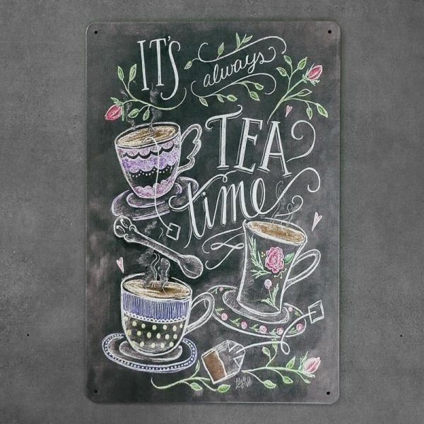 Tabliczka dekoracyjna metalowa TEA TIME