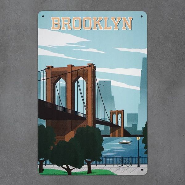 Tabliczka dekoracyjna metalowa BROOKLYN