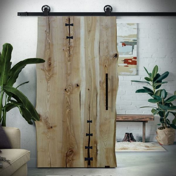 Drzwi przesuwne drewniane jesionowe ONE BOARD olej naturalny - WYPRZEDAŻ