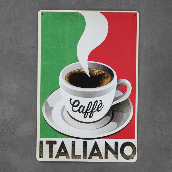 Tabliczka dekoracyjna metalowa CAFFE ITALIANO