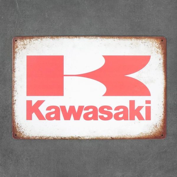 Tabliczka dekoracyjna metalowa KAWASAKI 2