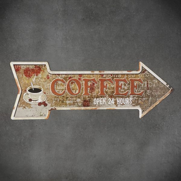 Tabliczka kierunkowa metalowa COFFEE