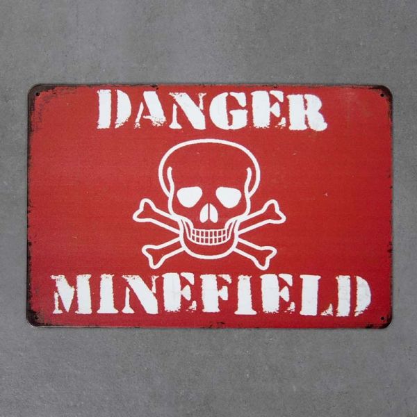 Tabliczka dekoracyjna metalowa DANGER MINEFIELD