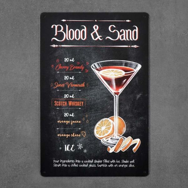 Tabliczka dekoracyjna metalowa BLOOD & SAND