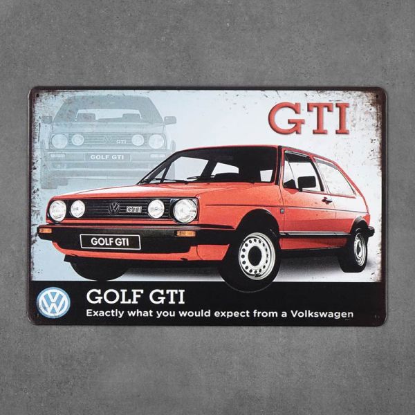 Tabliczka dekoracyjna metalowa GOLF GTI