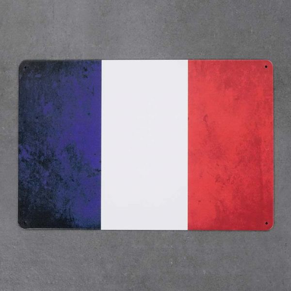 Tabliczka dekoracyjna metalowa FLAGA FRANCJI