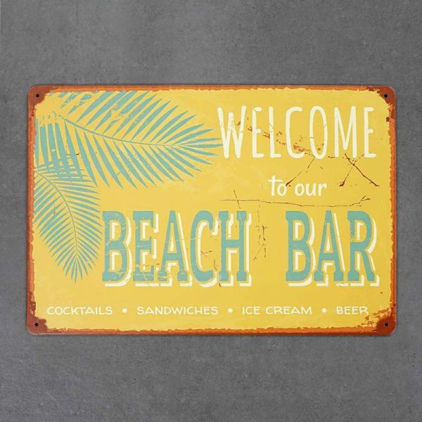 Tabliczka dekoracyjna metalowa BEACH BAR