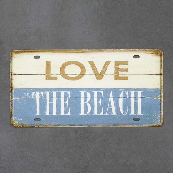 Tabliczka dekoracyjna metalowa LOVE THE BEACH