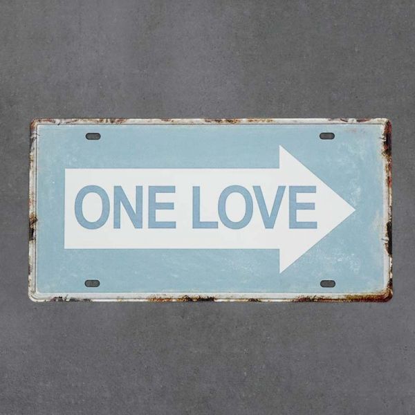 Tabliczka dekoracyjna metalowa ONE LOVE
