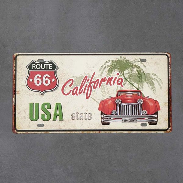 Tabliczka dekoracyjna metalowa CALIFORNIA 66 ROUTE