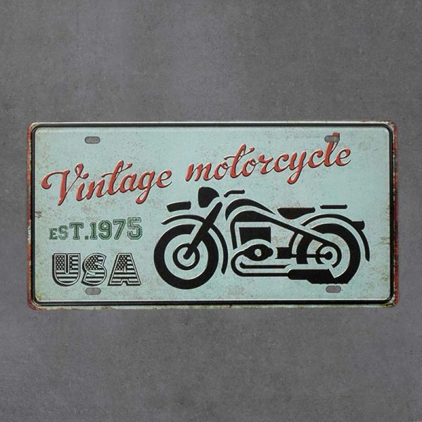 Tabliczka dekoracyjna metalowa VINTAGE MOTORCYCLE
