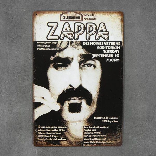 Tabliczka dekoracyjna metalowa FRANK ZAPPA 2