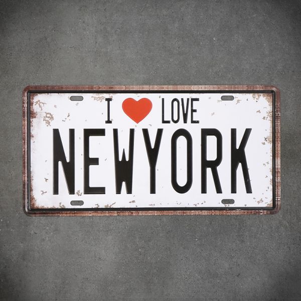 Tabliczka dekoracyjna metalowa I LOVE NEW YORK