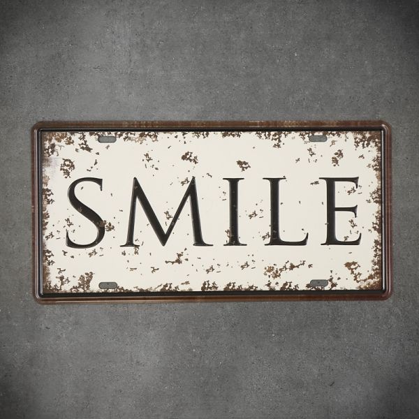 Tabliczka dekoracyjna metalowa SMILE 1