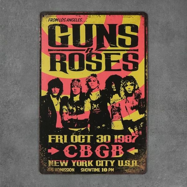 Tabliczka dekoracyjna metalowa GUNS N’ROSES CBGB