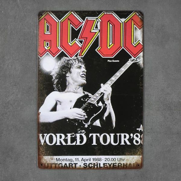 Tabliczka dekoracyjna metalowa AC/DC WORLD TOUR